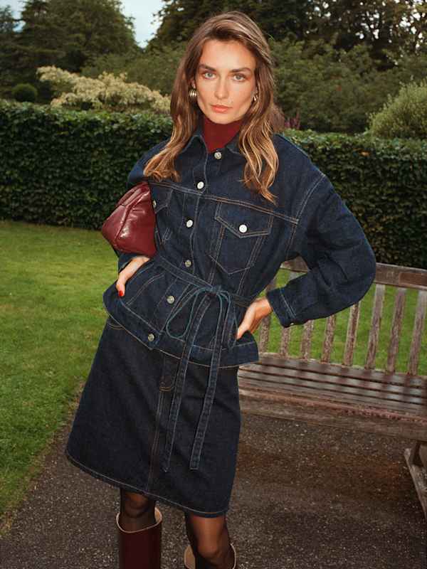 Mona Mid Rise Denim Skirt - Ondine